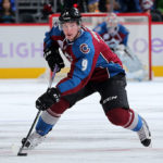 DENVER, CO - NOVEMBER 03: Matt Duchene #9 of the Colorado Avalanche controls the puck against the Calgary Flames at Pepsi Center on November 3, 2015 in Denver, Colorado. The Avalanche defeated the Flames 6-3. (Photo by Doug Pensinger/Getty Images)