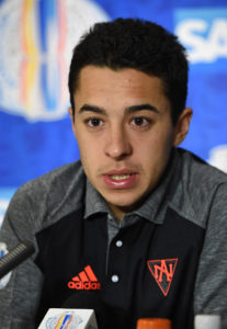 TORONTO, ON - SEPTEMBER 15: Johnny Gaudreau of Team North America listens to a question during Media day at the World Cup of Hockey 2016 at Air Canada Centre on September 15, 2016 in Toronto, Ontario, Canada. (Photo by  Minas Panagiotakis/Getty Images)