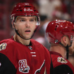 GLENDALE, AZ - OCTOBER 07: Radim Vrbata #17 of the Arizona Coyotes waits for a face off during the second period of the preseason NHL game against San Jose Sharks at Gila River Arena on October 7, 2016 in Glendale, Arizona. (Photo by Christian Petersen/Getty Images)