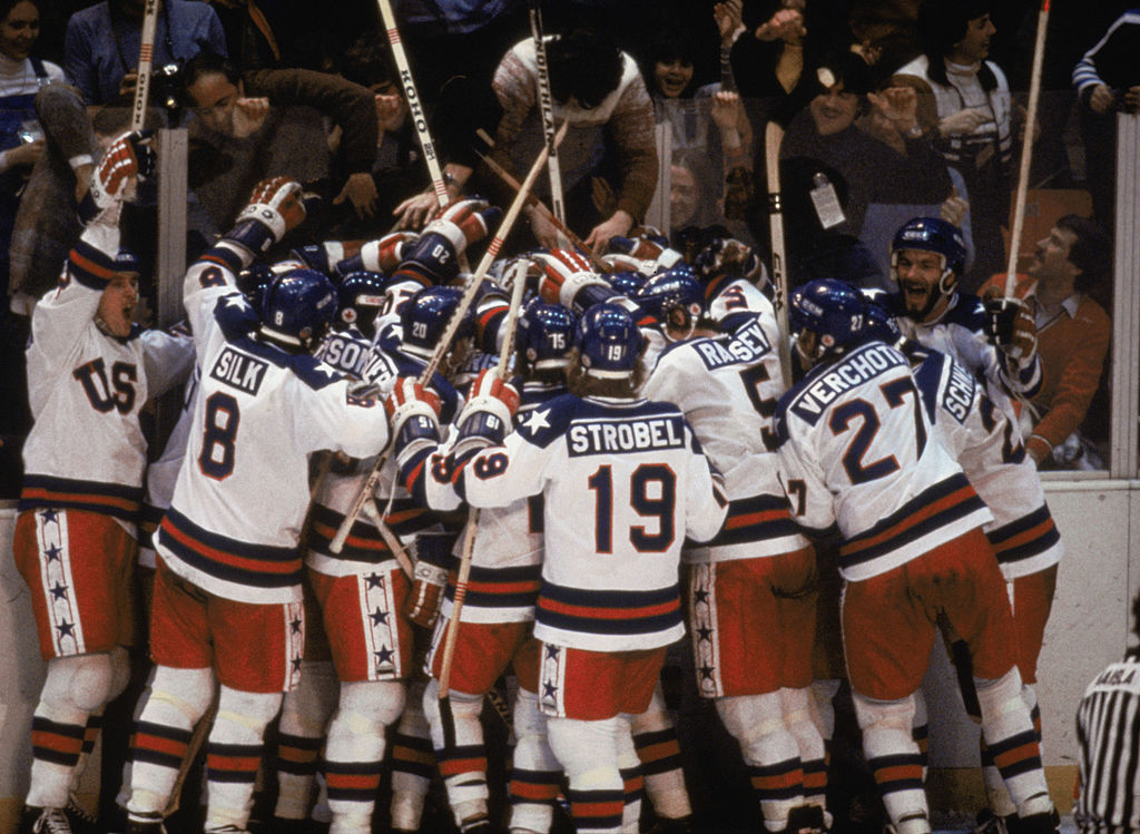 Team USA celebrates ”the Miracle on Ice”