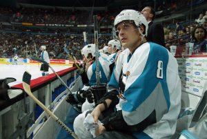 Selanne on the bench